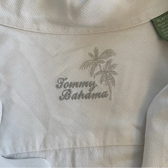 Tommy Bahama Silk Embroidered Shirt Men's Size XLX Cigars & Cars Beige Hawaiian - Picture 4 of 11